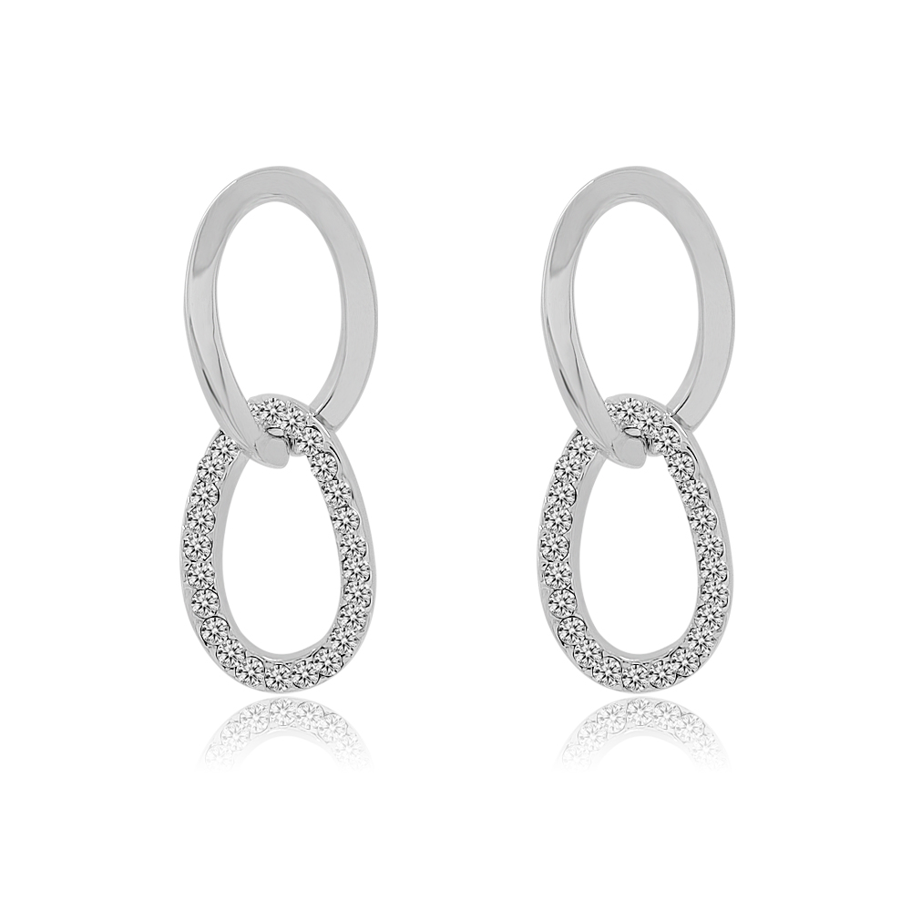 Interlocking Circular and Oval Stud Earrings
